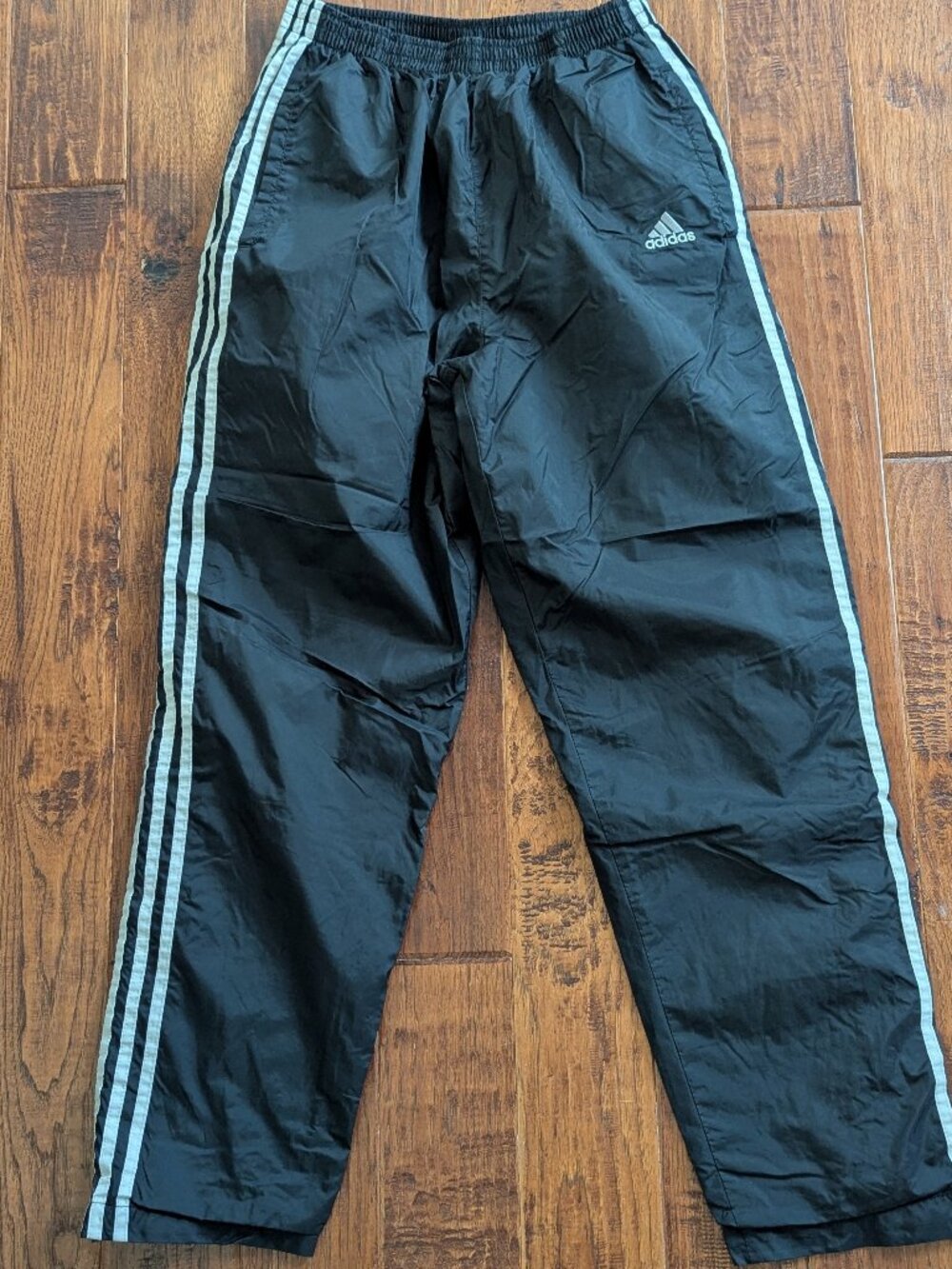 Vintage Adidas Men's Small Black Tearaway Snap Track Pants